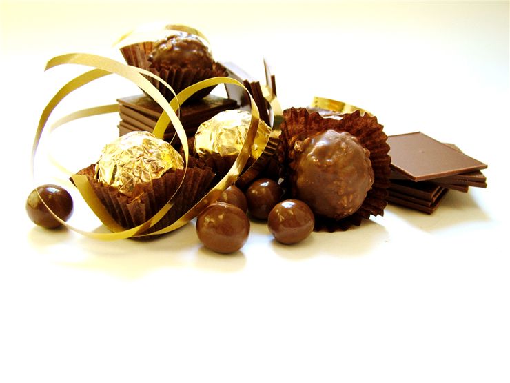 Chocolate Sweets with Gold Foil